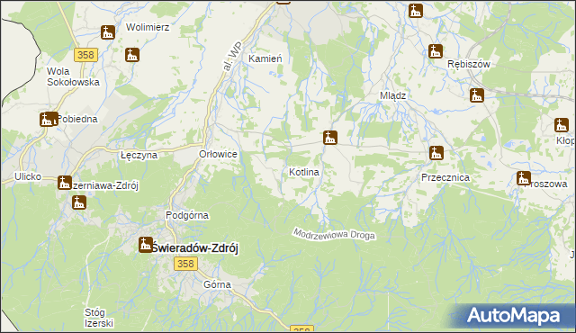 mapa Kotlina, Kotlina na mapie Targeo