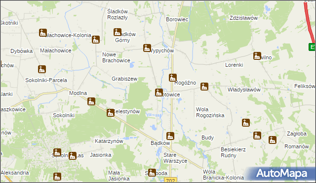 mapa Kotowice gmina Zgierz, Kotowice gmina Zgierz na mapie Targeo