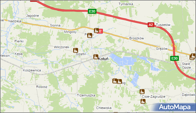 mapa Kotuń powiat siedlecki, Kotuń powiat siedlecki na mapie Targeo