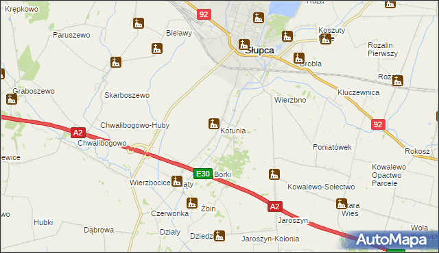 mapa Kotunia, Kotunia na mapie Targeo