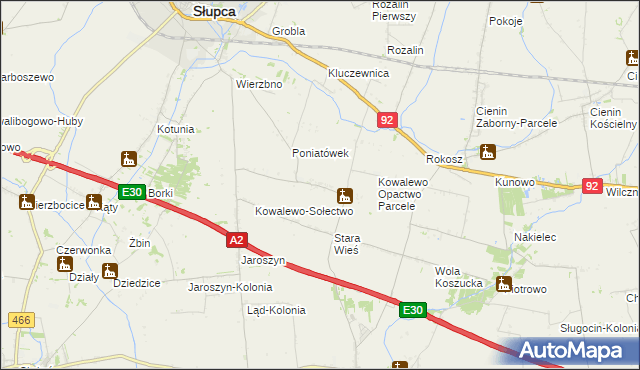 mapa Kowalewo-Opactwo, Kowalewo-Opactwo na mapie Targeo