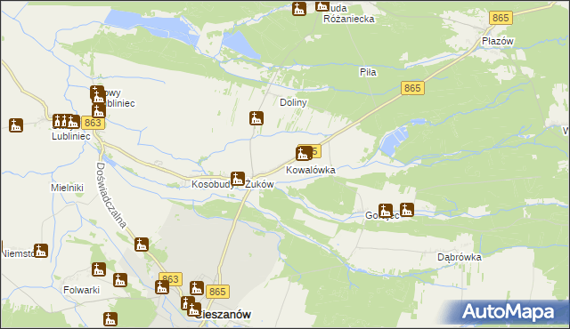 mapa Kowalówka gmina Cieszanów, Kowalówka gmina Cieszanów na mapie Targeo