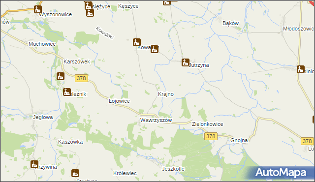 mapa Krajno, Krajno na mapie Targeo