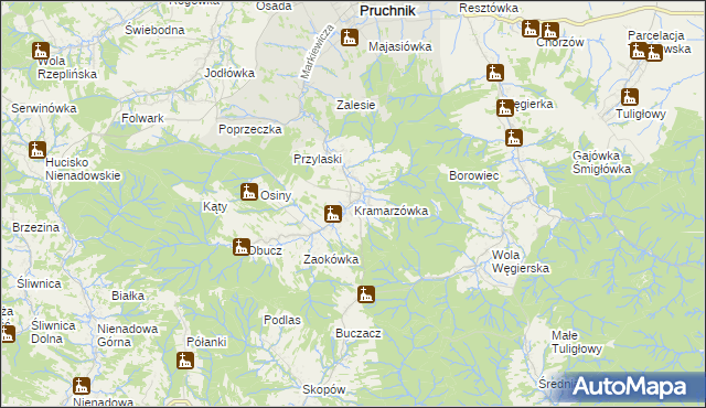 mapa Kramarzówka, Kramarzówka na mapie Targeo