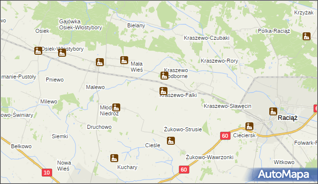 mapa Kraszewo-Falki, Kraszewo-Falki na mapie Targeo