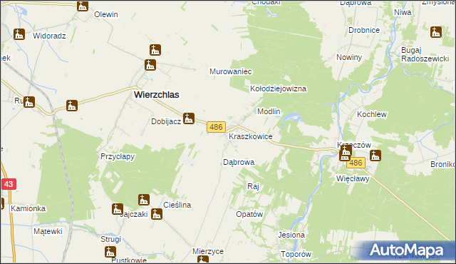mapa Kraszkowice, Kraszkowice na mapie Targeo