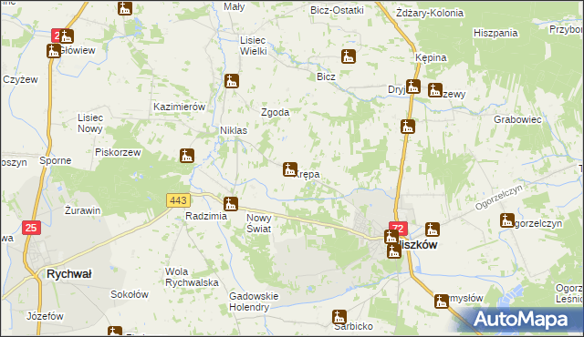 mapa Krępa gmina Tuliszków, Krępa gmina Tuliszków na mapie Targeo