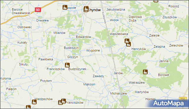 mapa Krężel gmina Chynów, Krężel gmina Chynów na mapie Targeo