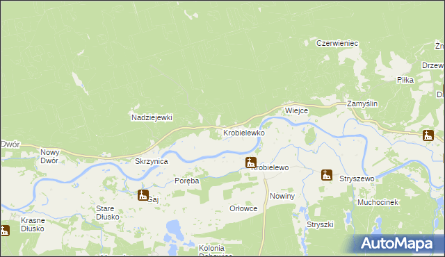 mapa Krobielewko, Krobielewko na mapie Targeo