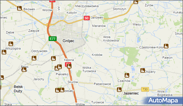 mapa Krobów, Krobów na mapie Targeo