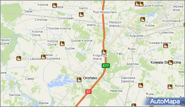 mapa Krogulcza Mokra, Krogulcza Mokra na mapie Targeo