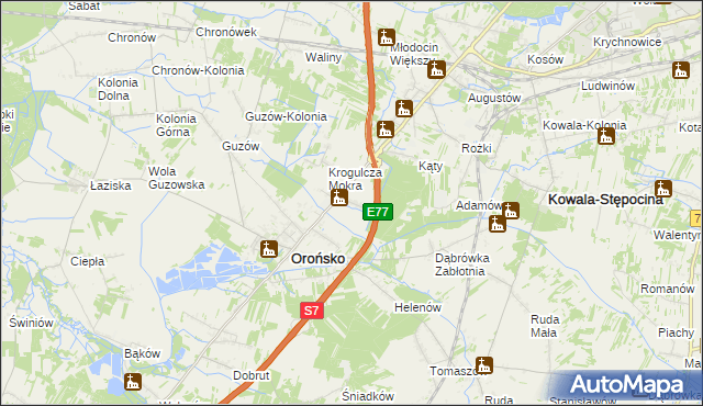 mapa Krogulcza Sucha, Krogulcza Sucha na mapie Targeo