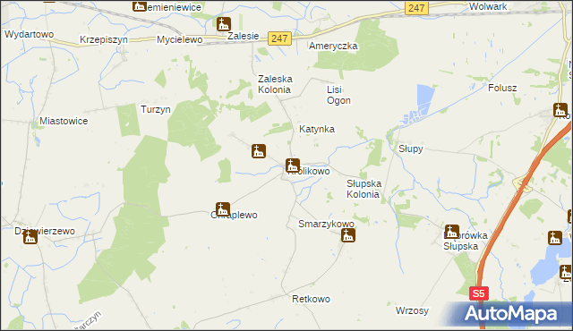 mapa Królikowo gmina Szubin, Królikowo gmina Szubin na mapie Targeo