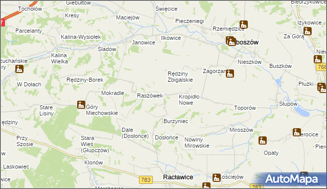 mapa Kropidło, Kropidło na mapie Targeo