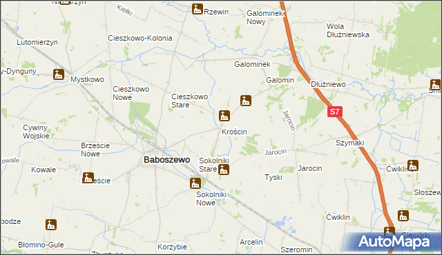 mapa Krościn, Krościn na mapie Targeo