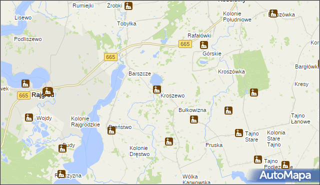 mapa Kroszewo, Kroszewo na mapie Targeo