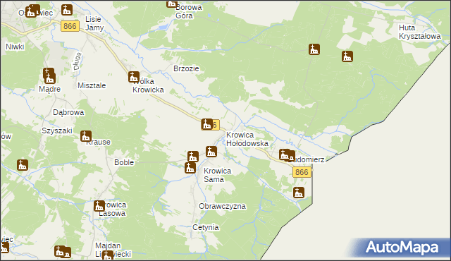 mapa Krowica Hołodowska, Krowica Hołodowska na mapie Targeo