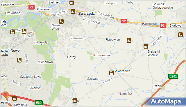 mapa Kruszewnia gmina Swarzędz, Kruszewnia gmina Swarzędz na mapie Targeo