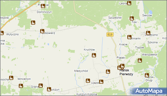 mapa Krychów, Krychów na mapie Targeo