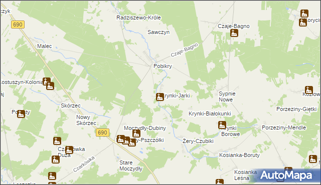 mapa Krynki-Jarki, Krynki-Jarki na mapie Targeo