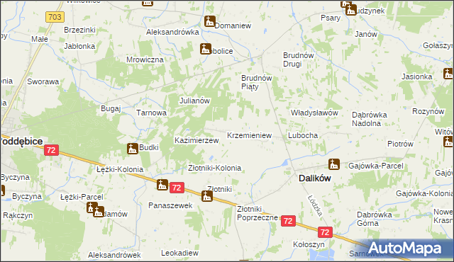 mapa Krzemieniew, Krzemieniew na mapie Targeo