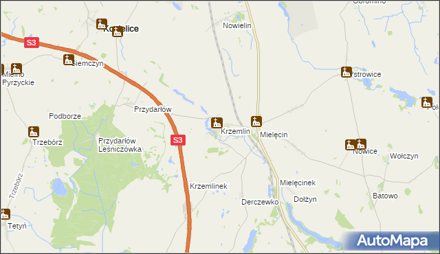 mapa Krzemlin, Krzemlin na mapie Targeo