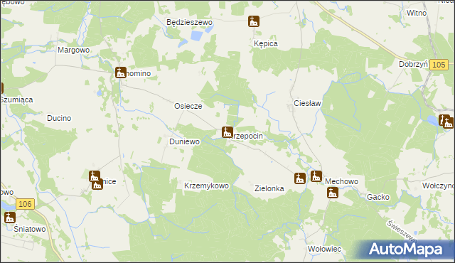 mapa Krzepocin, Krzepocin na mapie Targeo