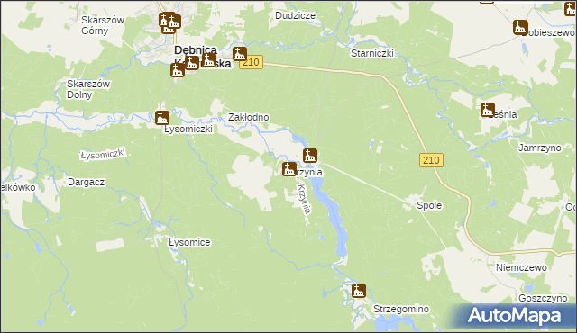 mapa Krzynia, Krzynia na mapie Targeo