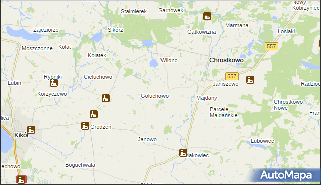 mapa Ksawery, Ksawery na mapie Targeo