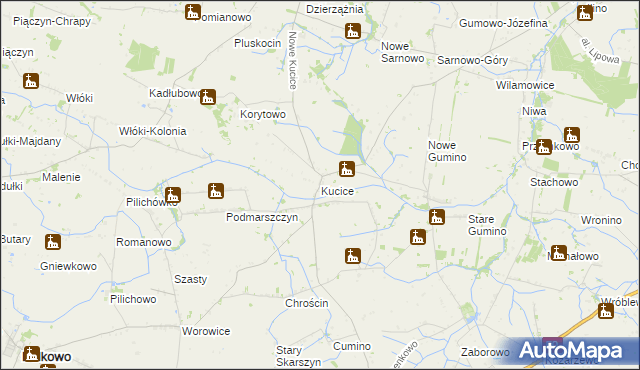 mapa Kucice, Kucice na mapie Targeo