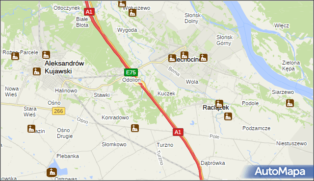 mapa Kuczek, Kuczek na mapie Targeo