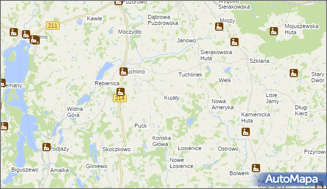 mapa Kujaty, Kujaty na mapie Targeo