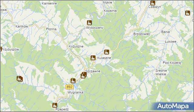mapa Kulaszne, Kulaszne na mapie Targeo