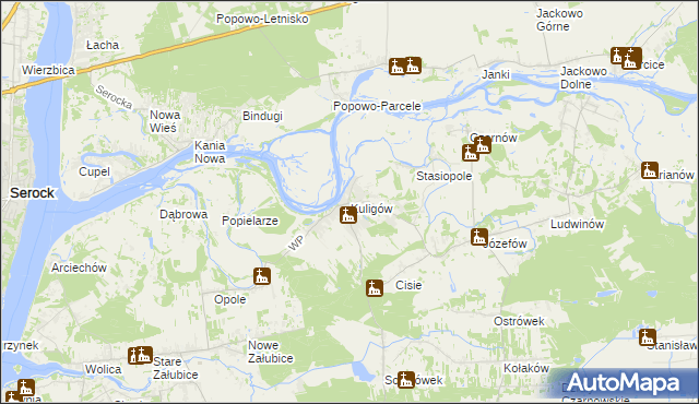 mapa Kuligów, Kuligów na mapie Targeo