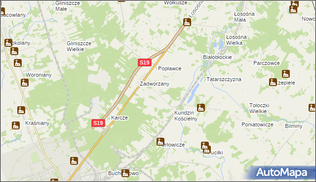 mapa Kundzin, Kundzin na mapie Targeo