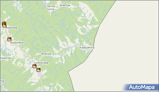 mapa Kwaszenina, Kwaszenina na mapie Targeo