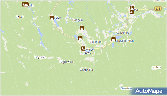 mapa Kwiejce Nowe, Kwiejce Nowe na mapie Targeo