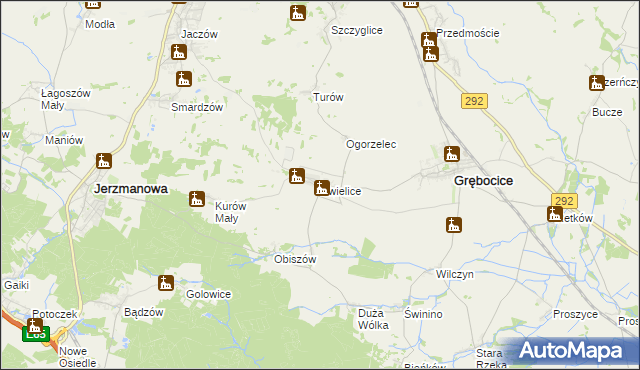 mapa Kwielice, Kwielice na mapie Targeo