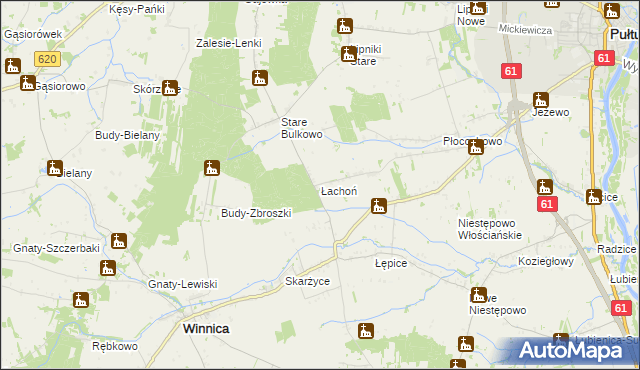 mapa Łachoń, Łachoń na mapie Targeo