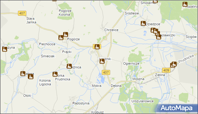 mapa Łącznik, Łącznik na mapie Targeo