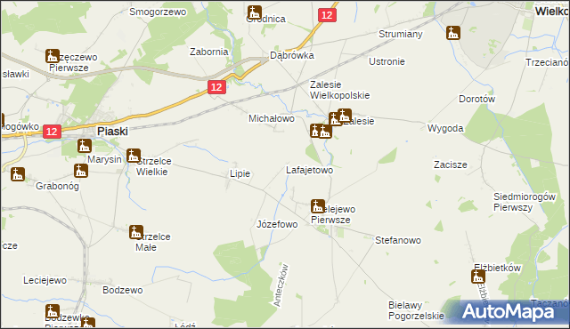 mapa Lafajetowo, Lafajetowo na mapie Targeo