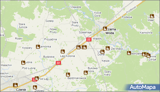 mapa Łąg, Łąg na mapie Targeo