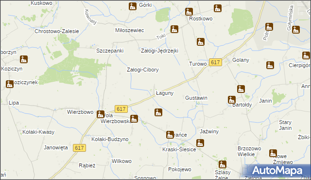 mapa Łaguny, Łaguny na mapie Targeo