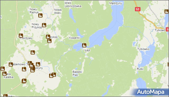 mapa Łajs, Łajs na mapie Targeo