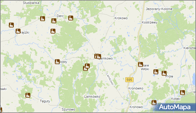 mapa Lamkowo, Lamkowo na mapie Targeo