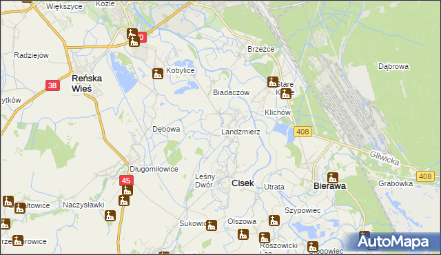 mapa Landzmierz, Landzmierz na mapie Targeo