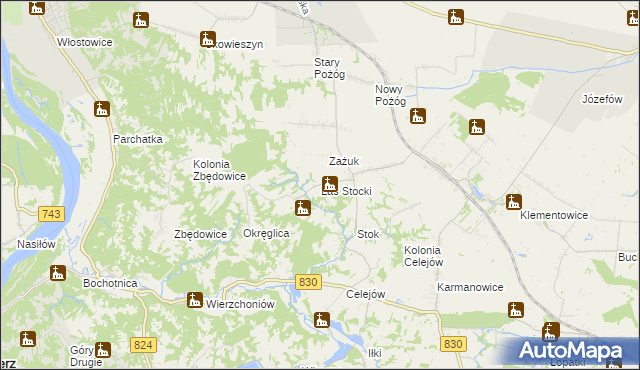 mapa Las Stocki, Las Stocki na mapie Targeo