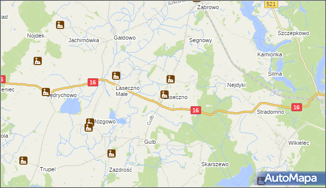 mapa Laseczno, Laseczno na mapie Targeo