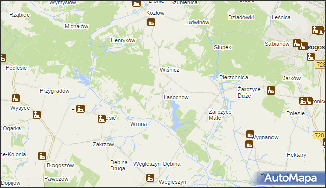mapa Lasochów, Lasochów na mapie Targeo