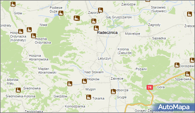mapa Latyczyn, Latyczyn na mapie Targeo